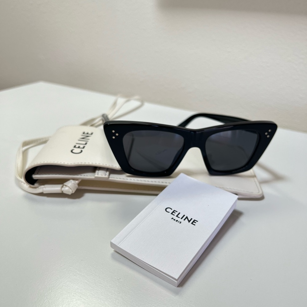 Celine Black Cat-Eye Sunglasses with Case